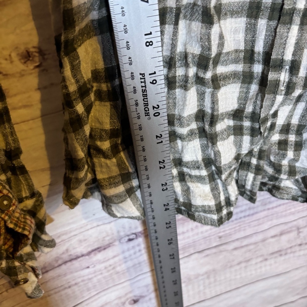Free People Catch Up With Me Flannel Gingham Plaid Button-Up Shirt XS - Picture 3 of 7
